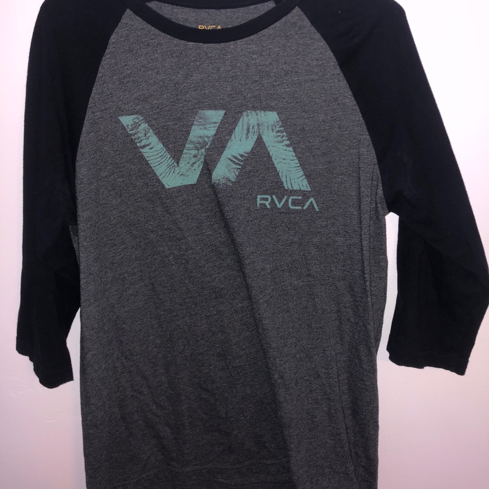 RVCA 3/4 Sleeve Floral Logo T Shirt